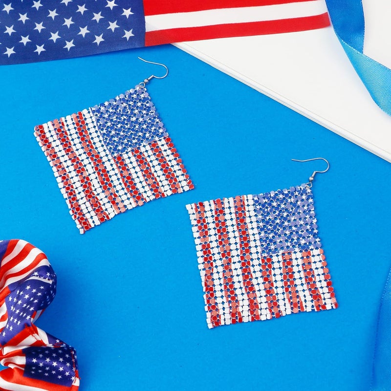 DAYANEY 4th of July Earrings Patriotic Earrings, Red White and Blue Earings for Women and Girls American USA Flag Jewelry as Fourth of July Accessories for Independence Day Outfit Gifts - Image 5